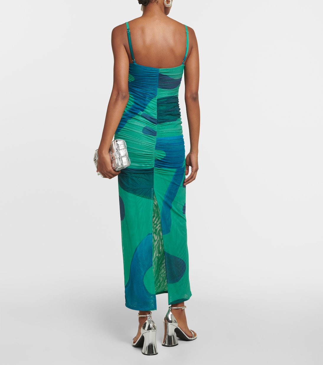 x Frankie Tobin Frankie ruched mesh midi dress | SIR