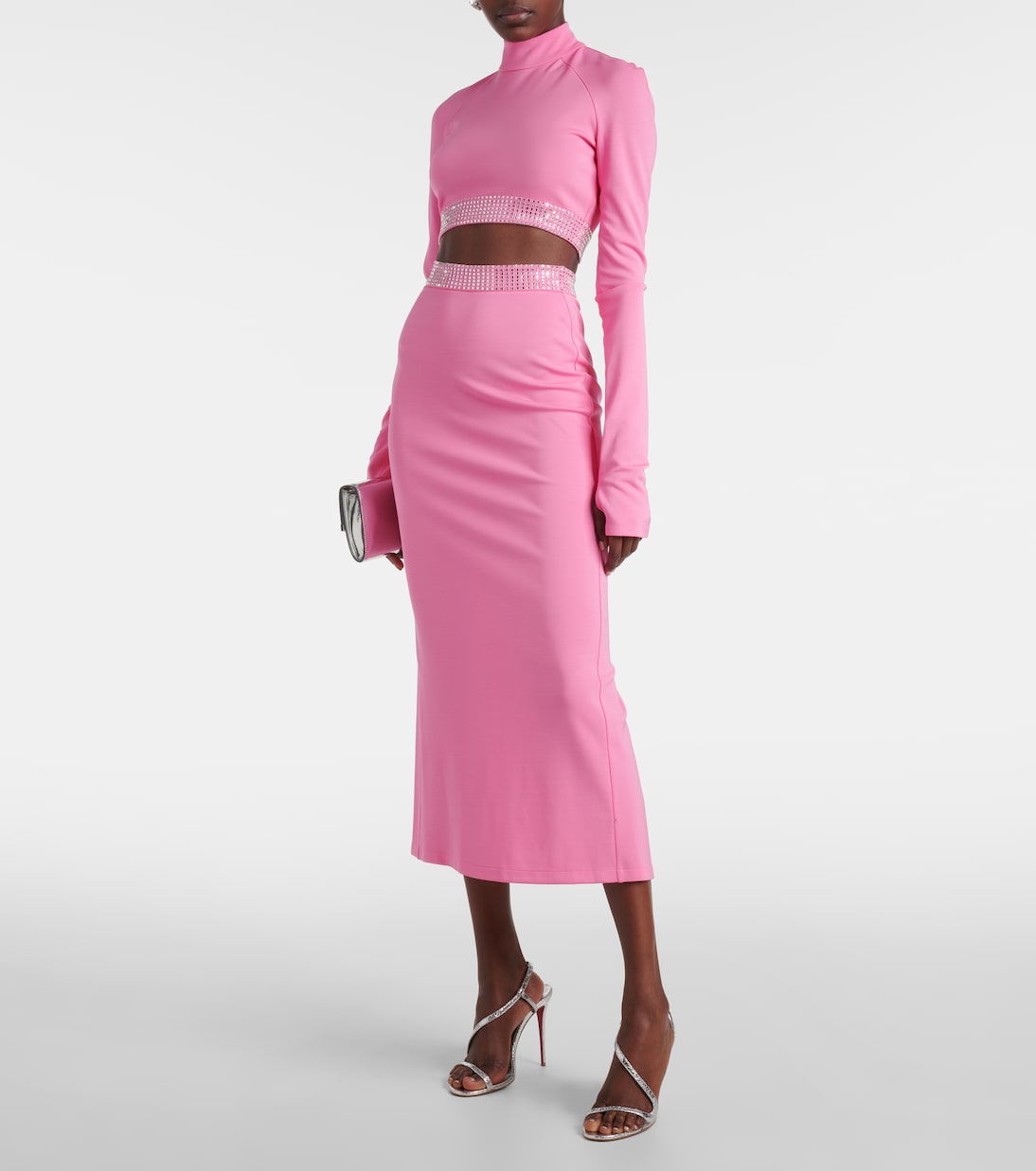 Falda midi con cristales | David Koma