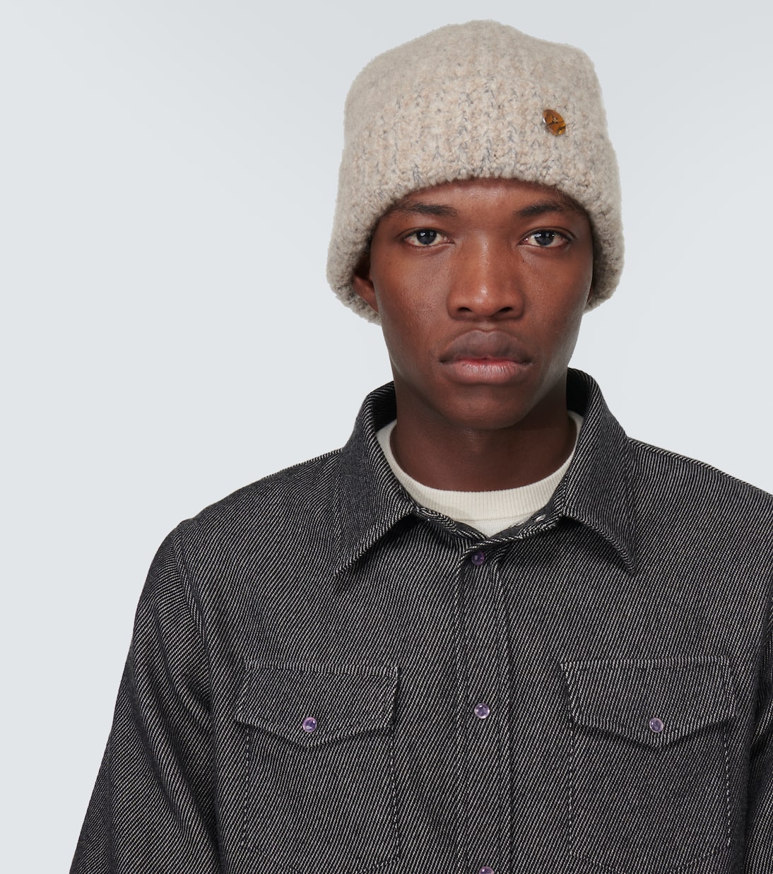 Berretto in maglia di cashmere a coste | God's True Cashmere