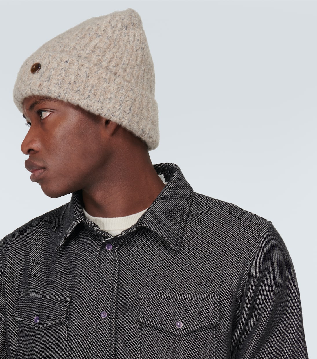 Berretto in maglia di cashmere a coste | God's True Cashmere