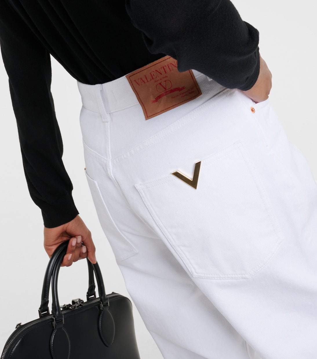Jeans a gamba larga e vita alta | Valentino
