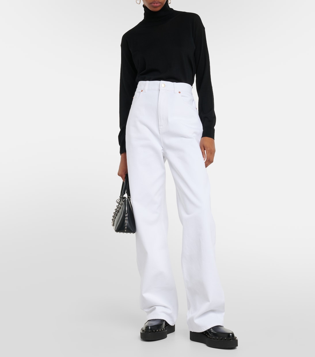 Jeans a gamba larga e vita alta | Valentino