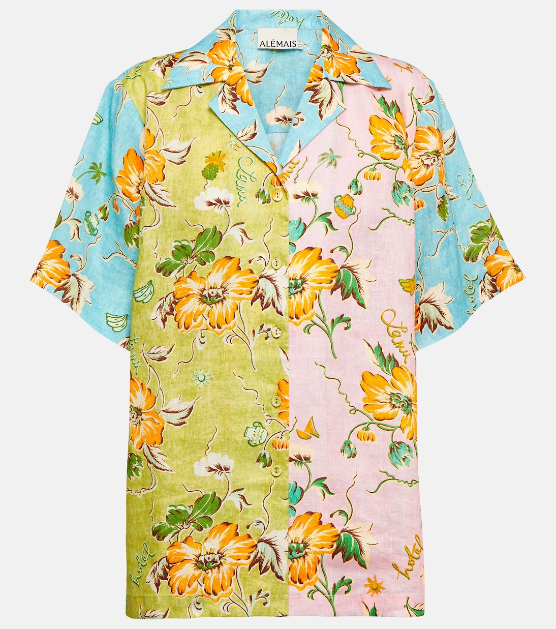 Camisa bowling Mana de lino floral | Alémais