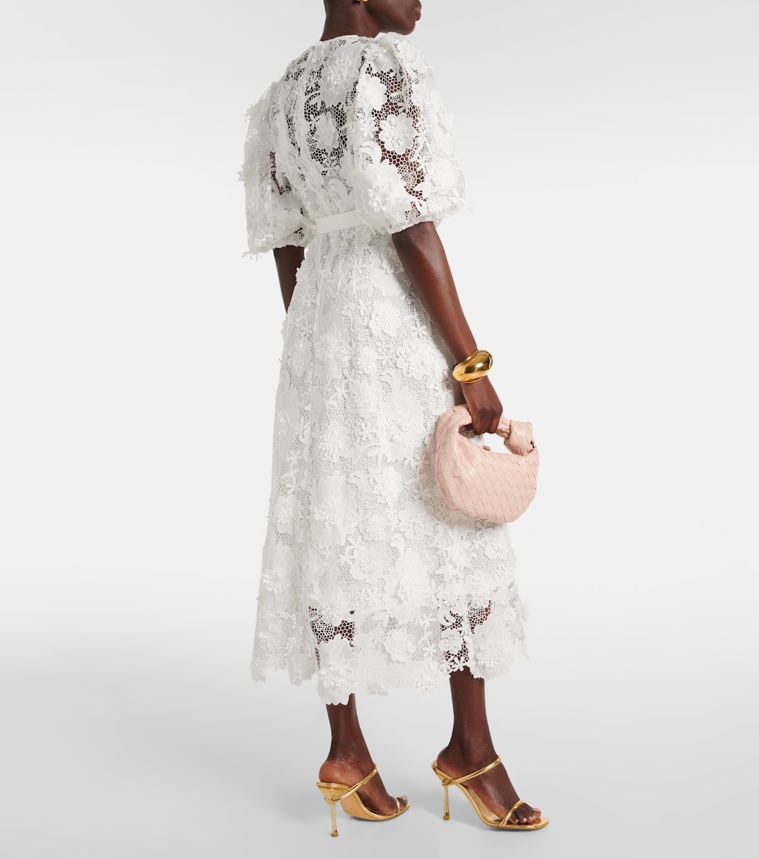 Robe midi Halliday en dentelle à fleurs | Zimmermann