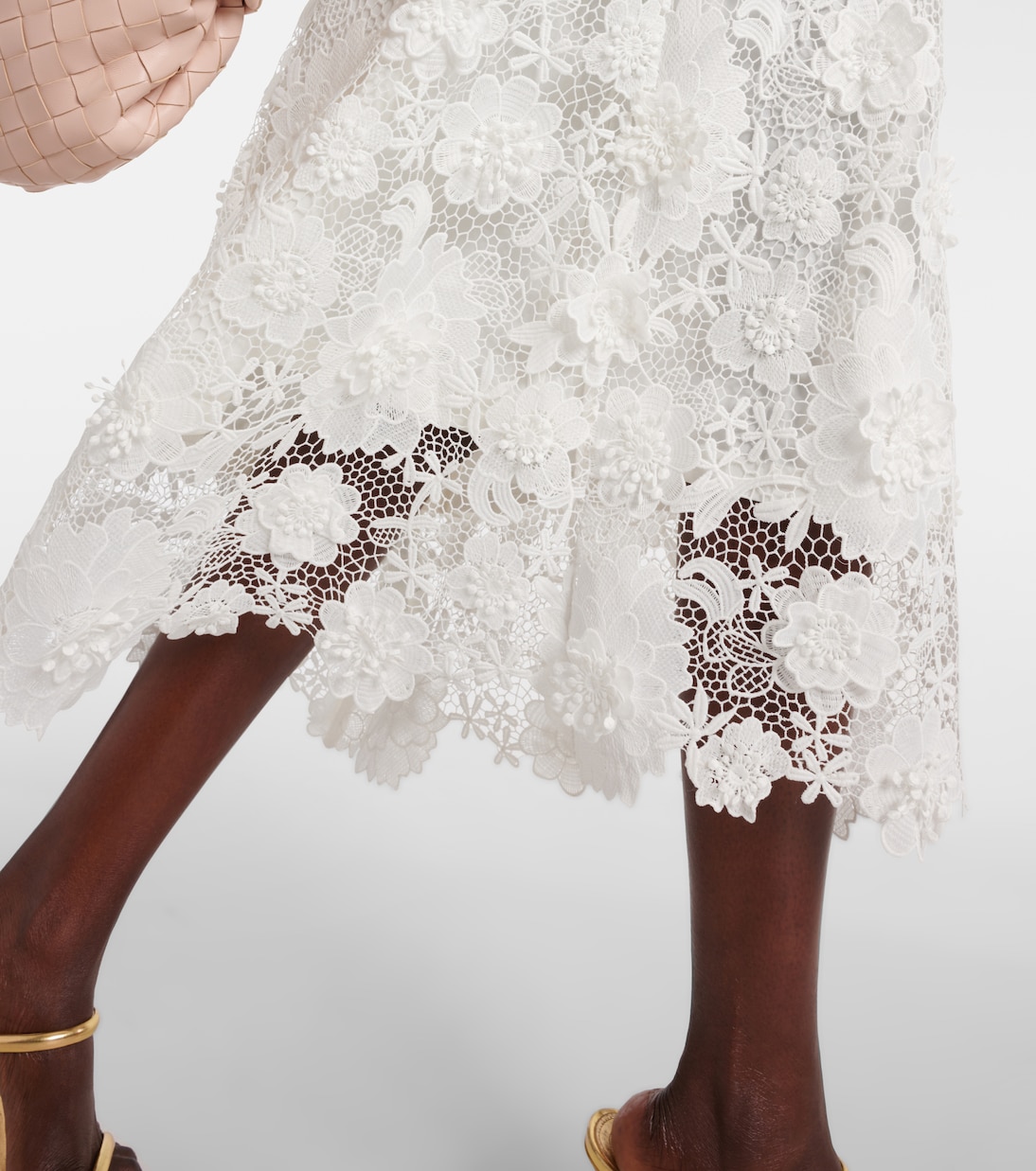 Robe midi Halliday en dentelle à fleurs | Zimmermann