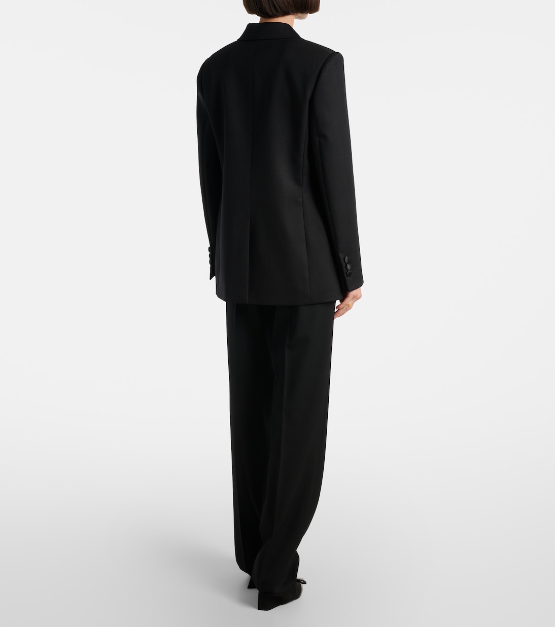 Satin-trimmed wool blazer | Versace