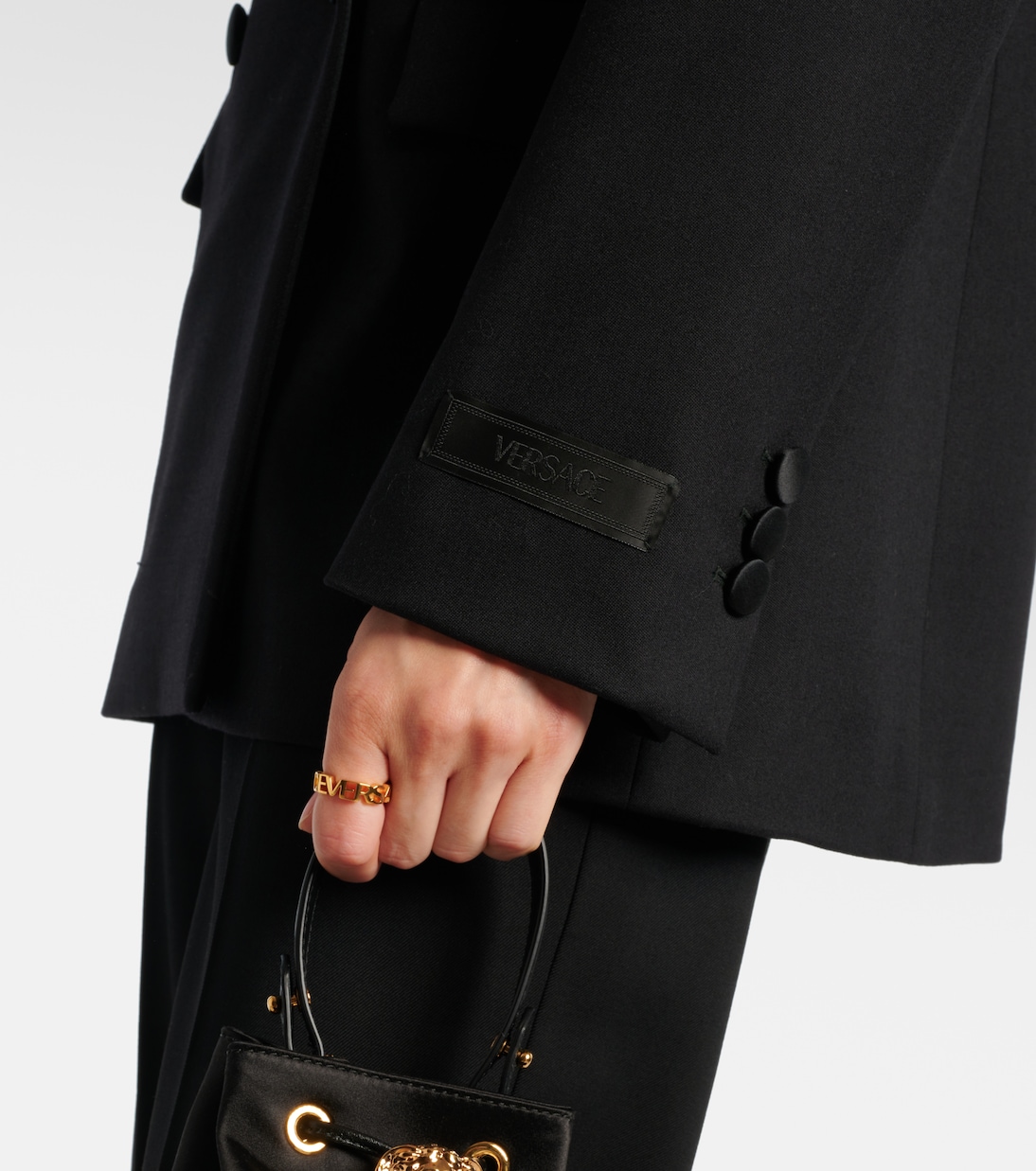 Satin-trimmed wool blazer | Versace