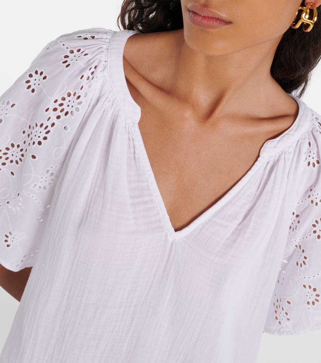 Besticktes Top Tish aus Baumwolle | Velvet