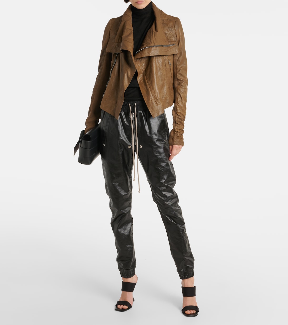 Asymmetric leather biker jacket | Rick Owens