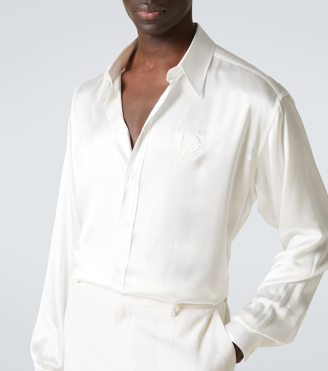 Camicia da smoking in raso di seta | Dolce&Gabbana