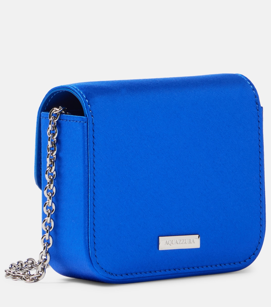 Schultertasche Mini aus Satin mit Kristallen | Aquazzura