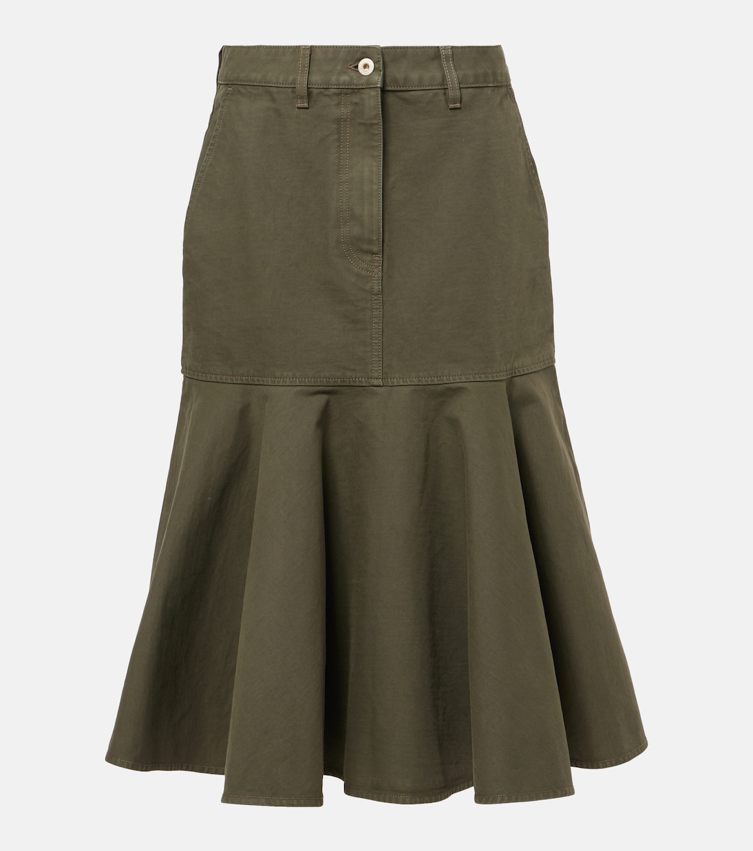 Falda midi de sarga de algodón | Loewe