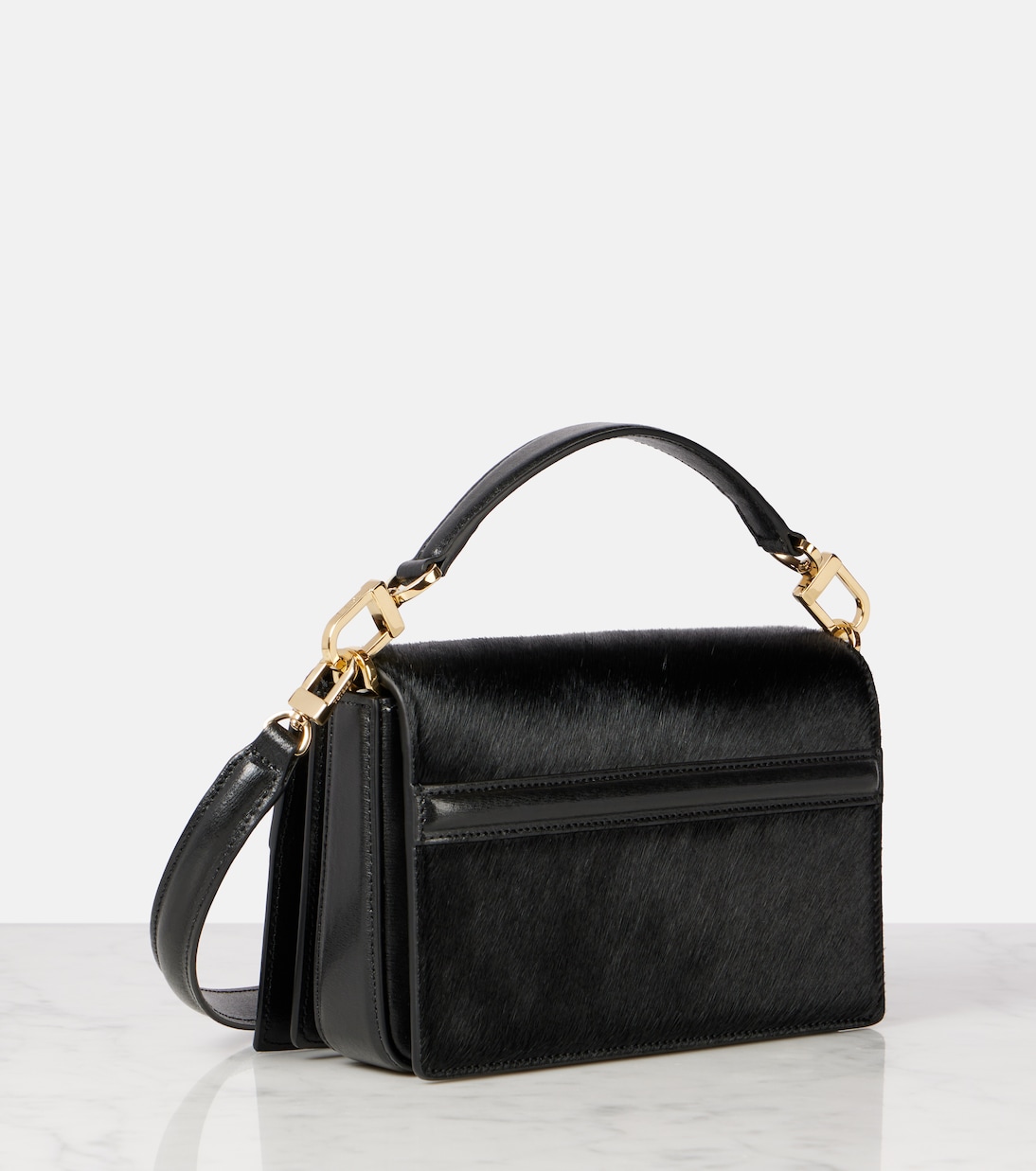 Sac T-Flap Mini en cuir façon poulain | Toteme