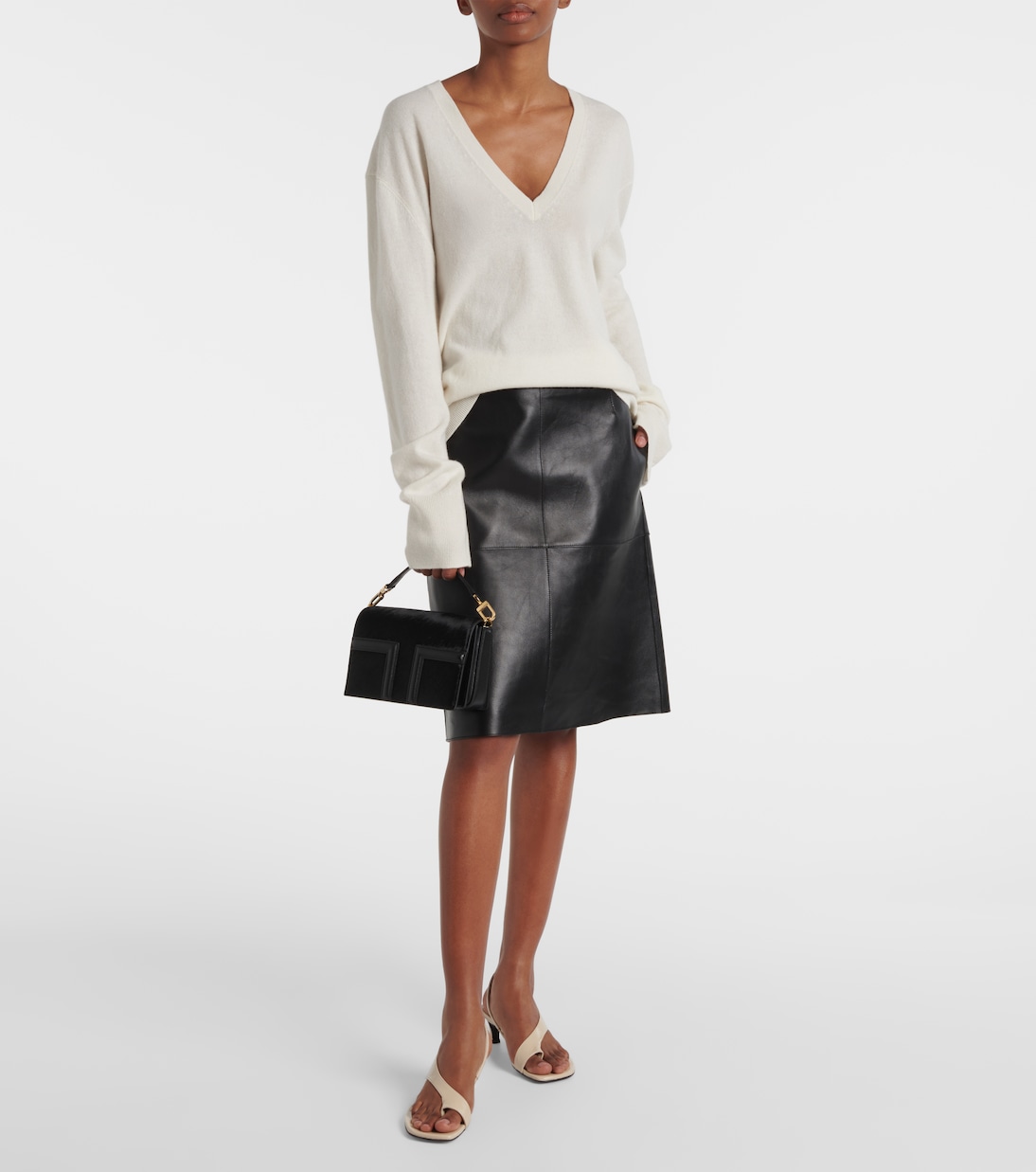 Sac T-Flap Mini en cuir façon poulain | Toteme