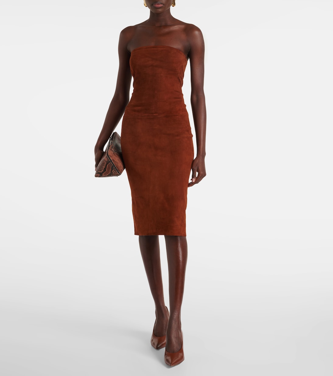 Abito midi Monica in suede | Stouls