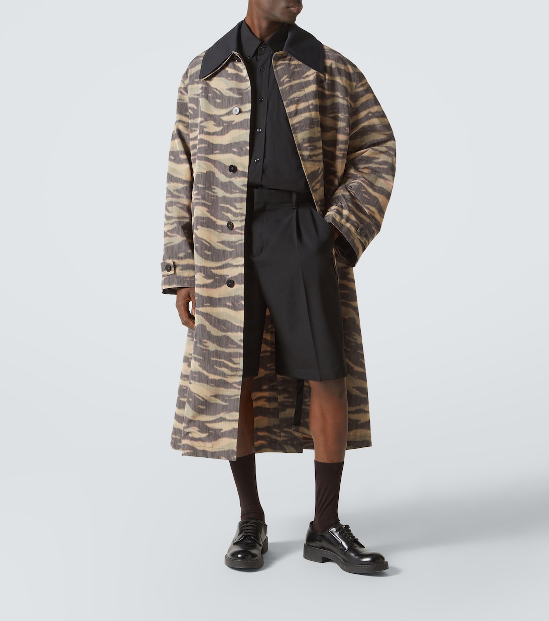 Manteau imprimé en crêpe | Jil Sander