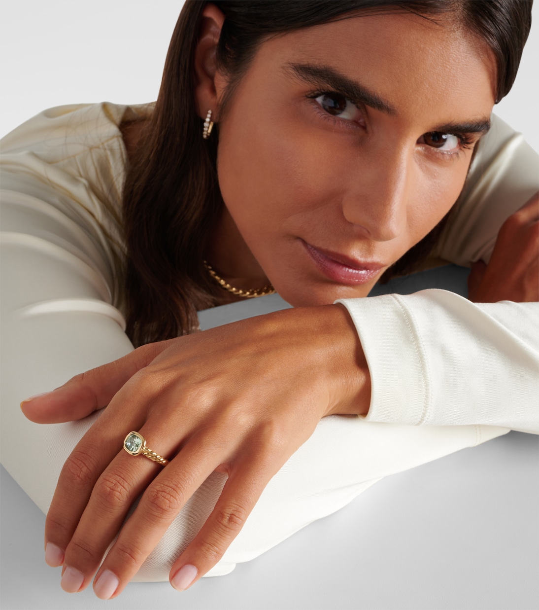 DY Mercer® 18kt gold ring with prasiolite | David Yurman