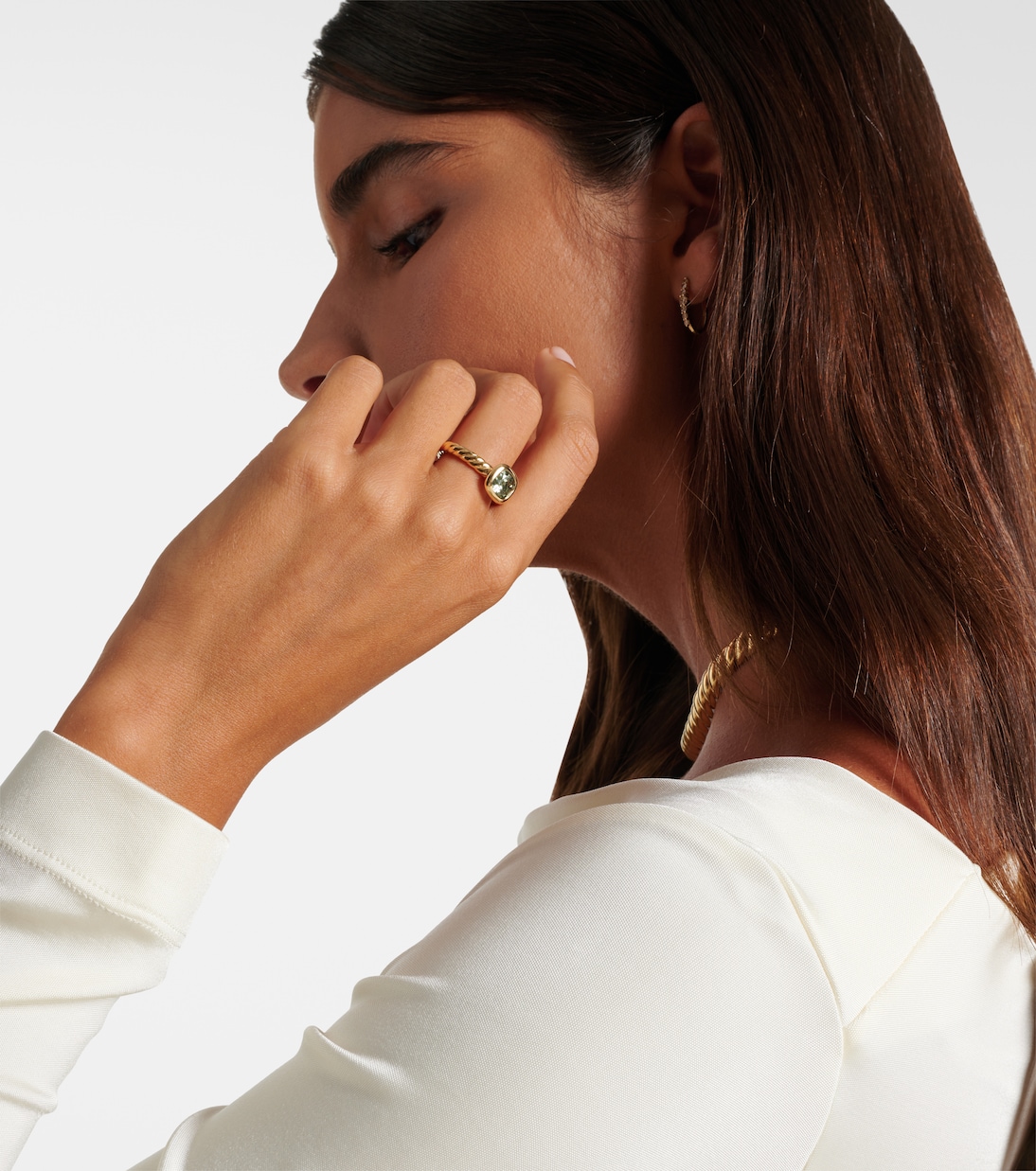 DY Mercer® 18kt gold ring with prasiolite | David Yurman