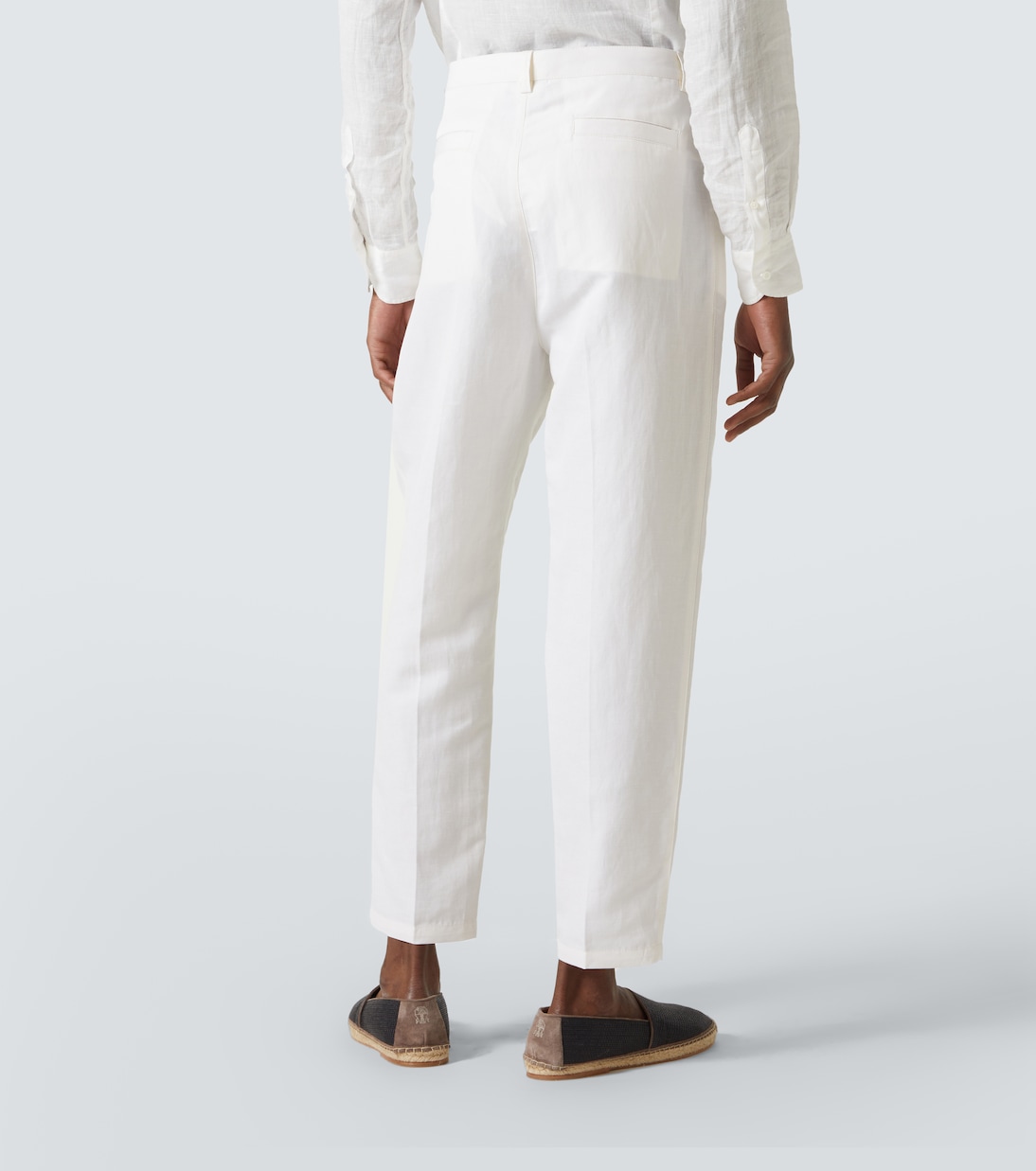 Pantalon chino en coton et lin | Brunello Cucinelli