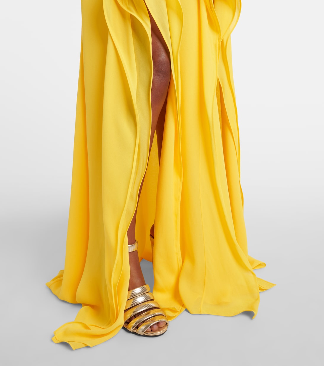 Ruffled georgette maxi dress | Alaïa