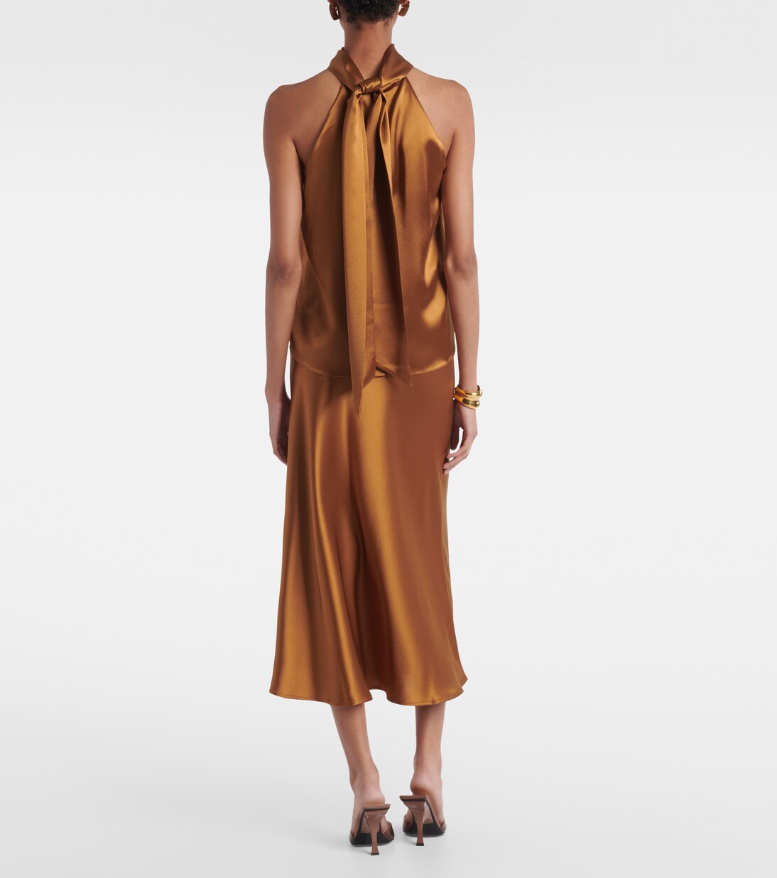 Sienna halterneck satin top | Galvan