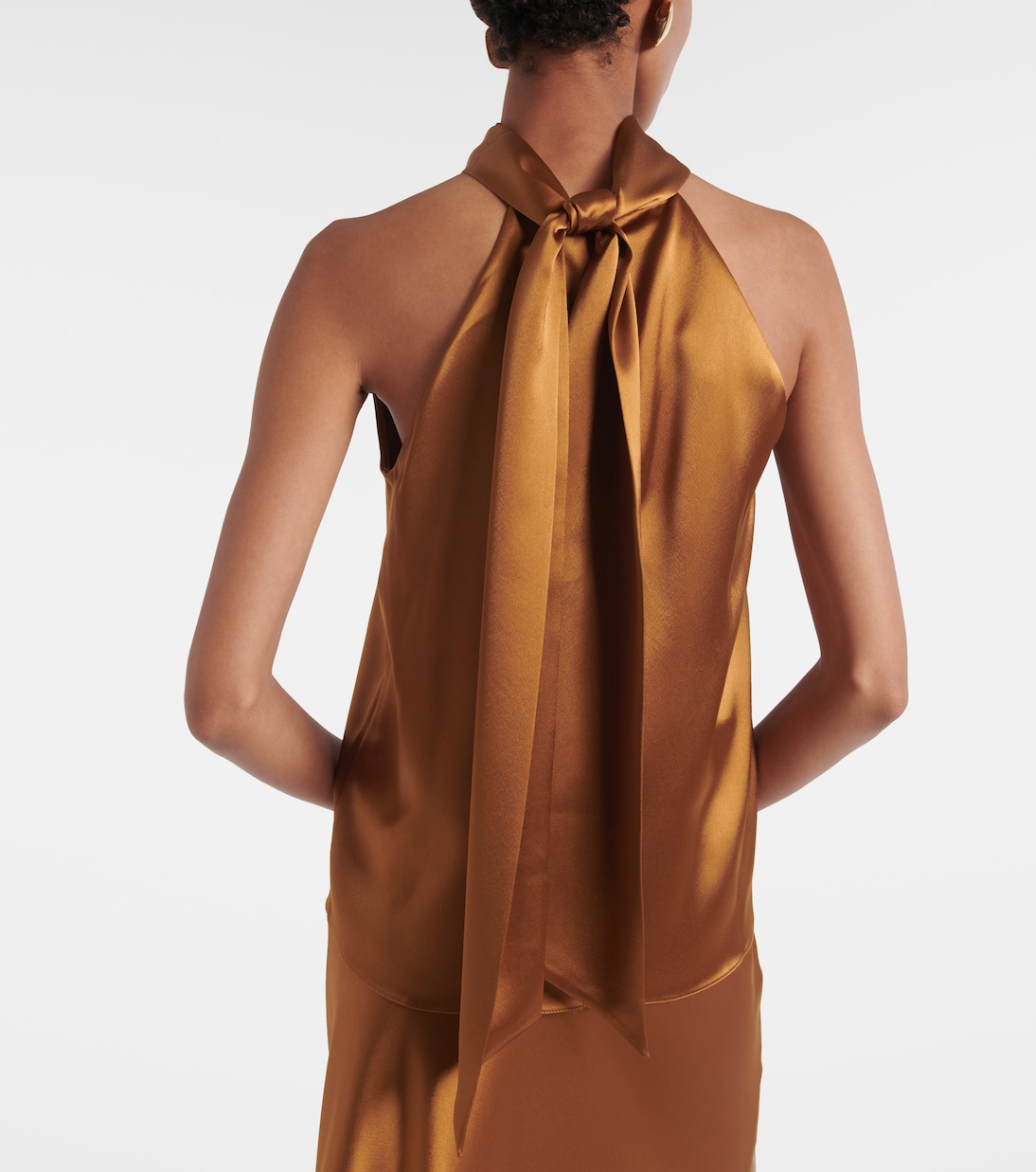Sienna halterneck satin top | Galvan
