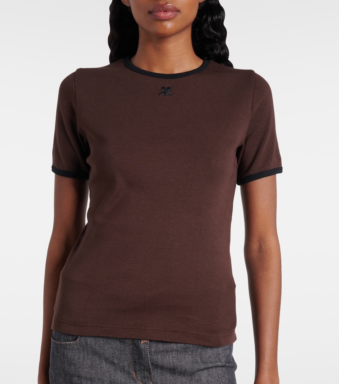 T-shirt in cotone con logo | Courrèges