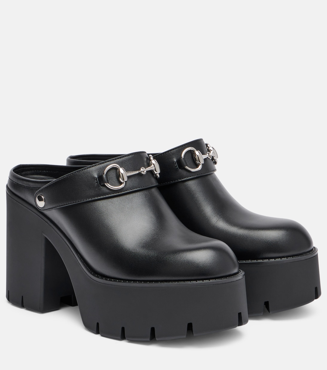 Mules Horsebit in pelle con plateau | Gucci