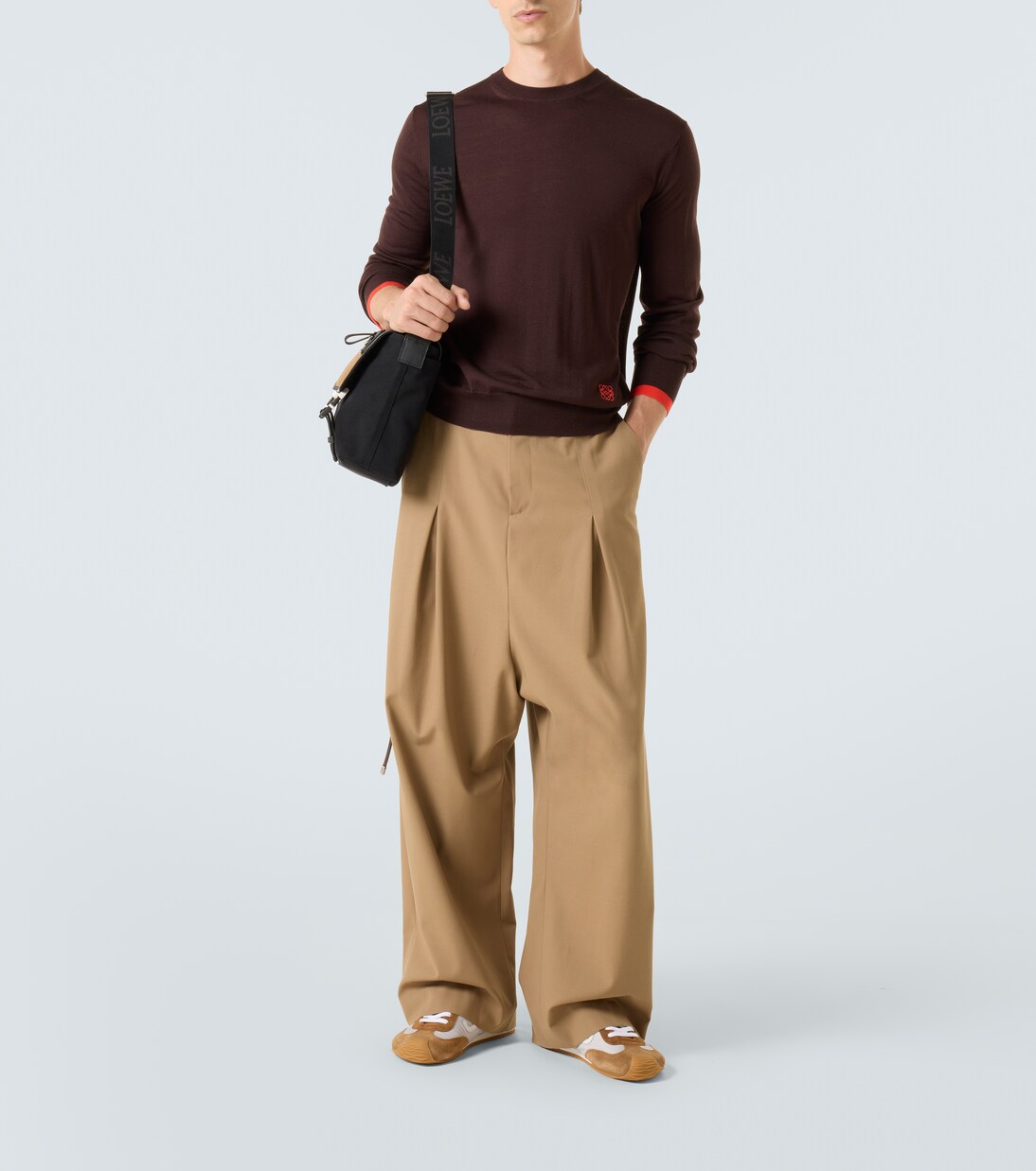 Pantalones rectos de sarga de algodón | Loewe