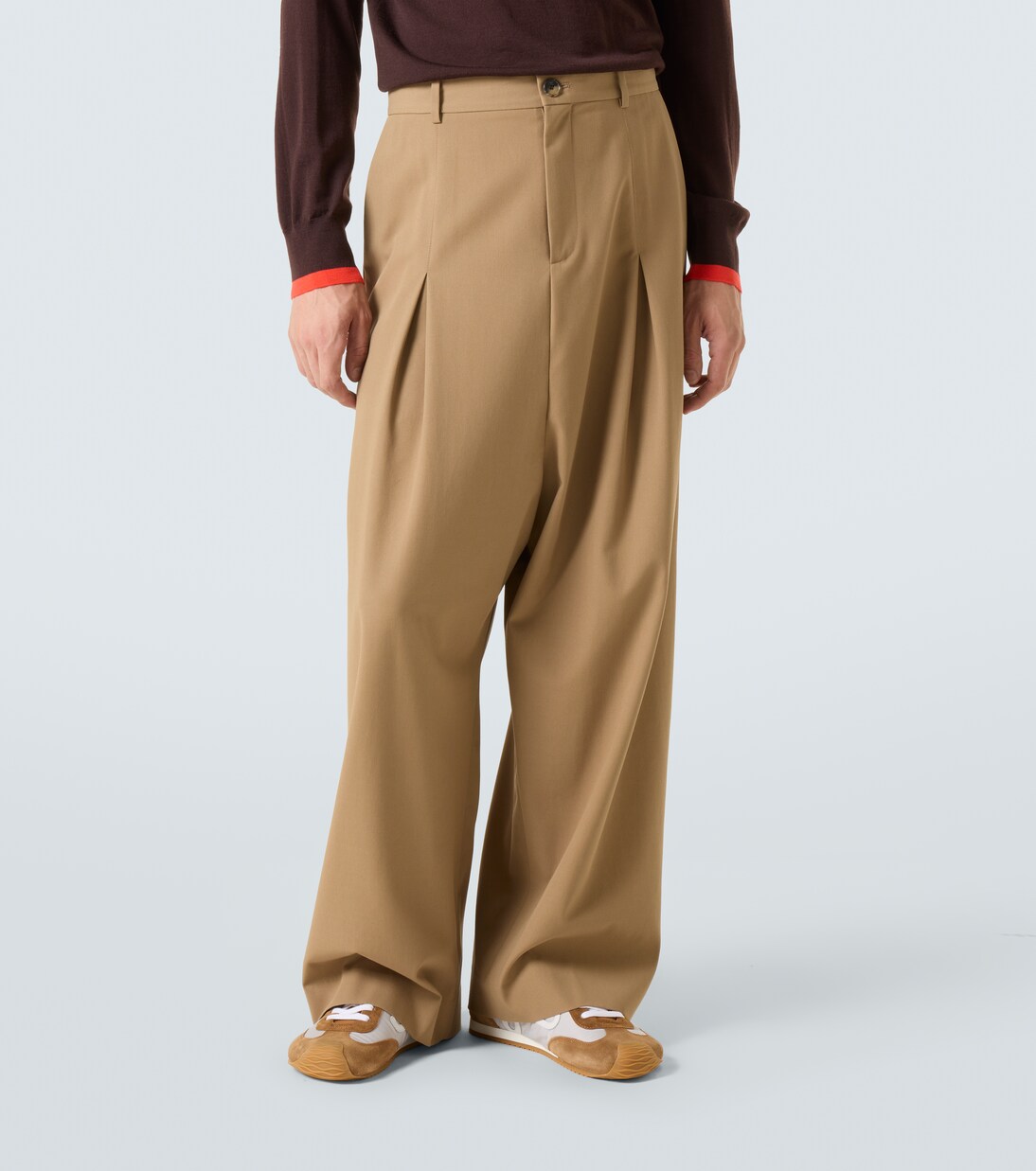 Pantalones rectos de sarga de algodón | Loewe