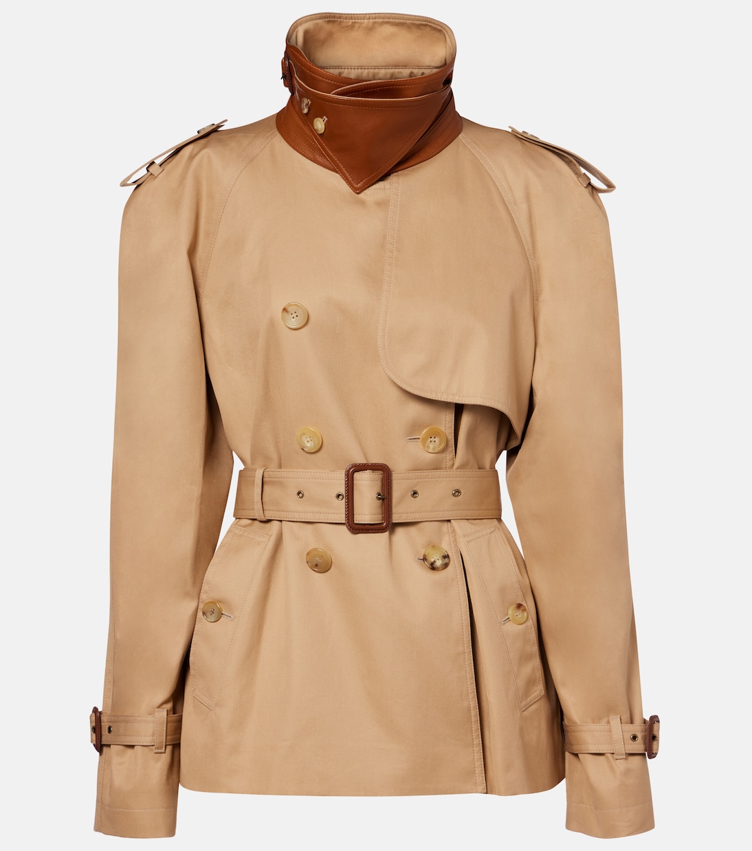 Cropped cotton gabardine trench coat | Chloé