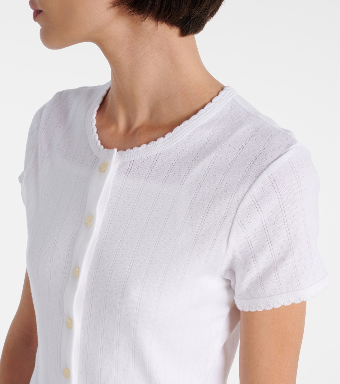 Pointelle cotton cardigan | Leset