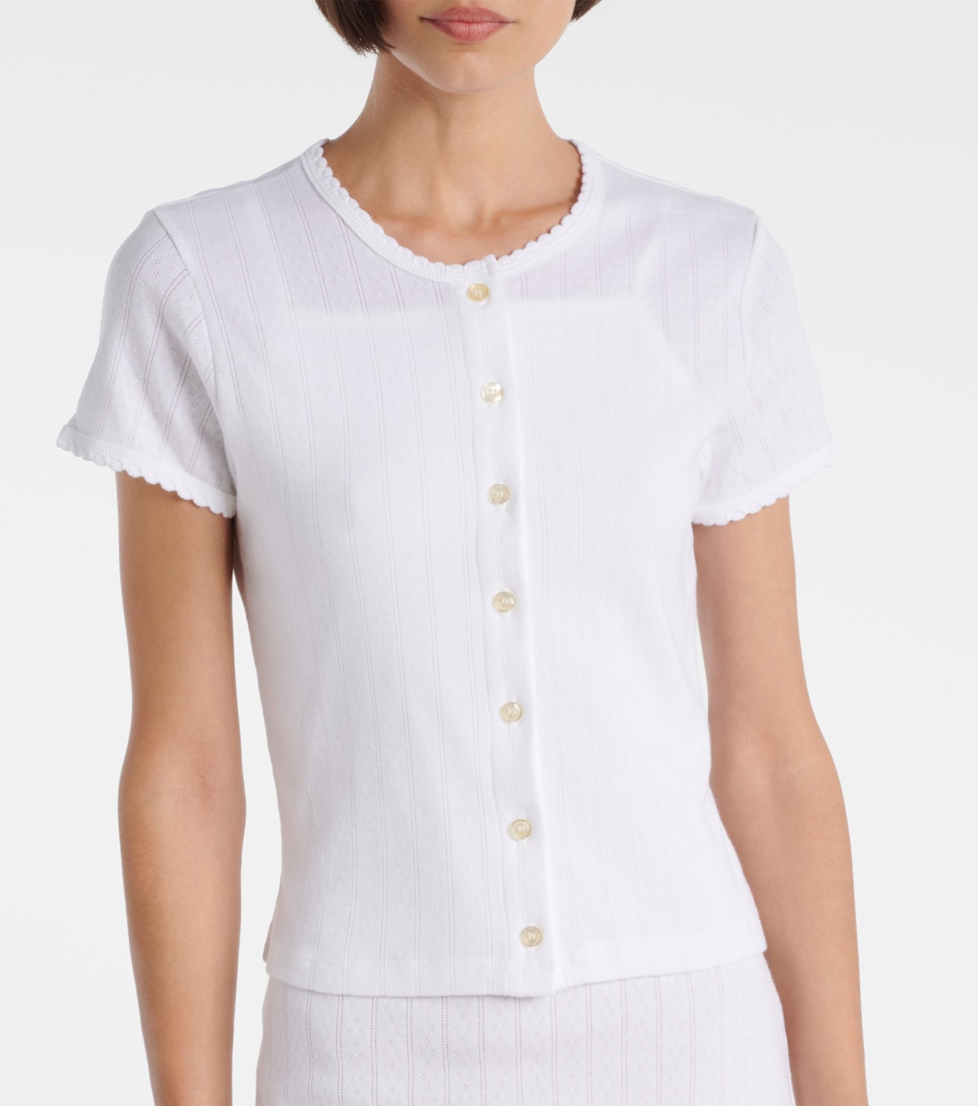 Pointelle cotton cardigan | Leset