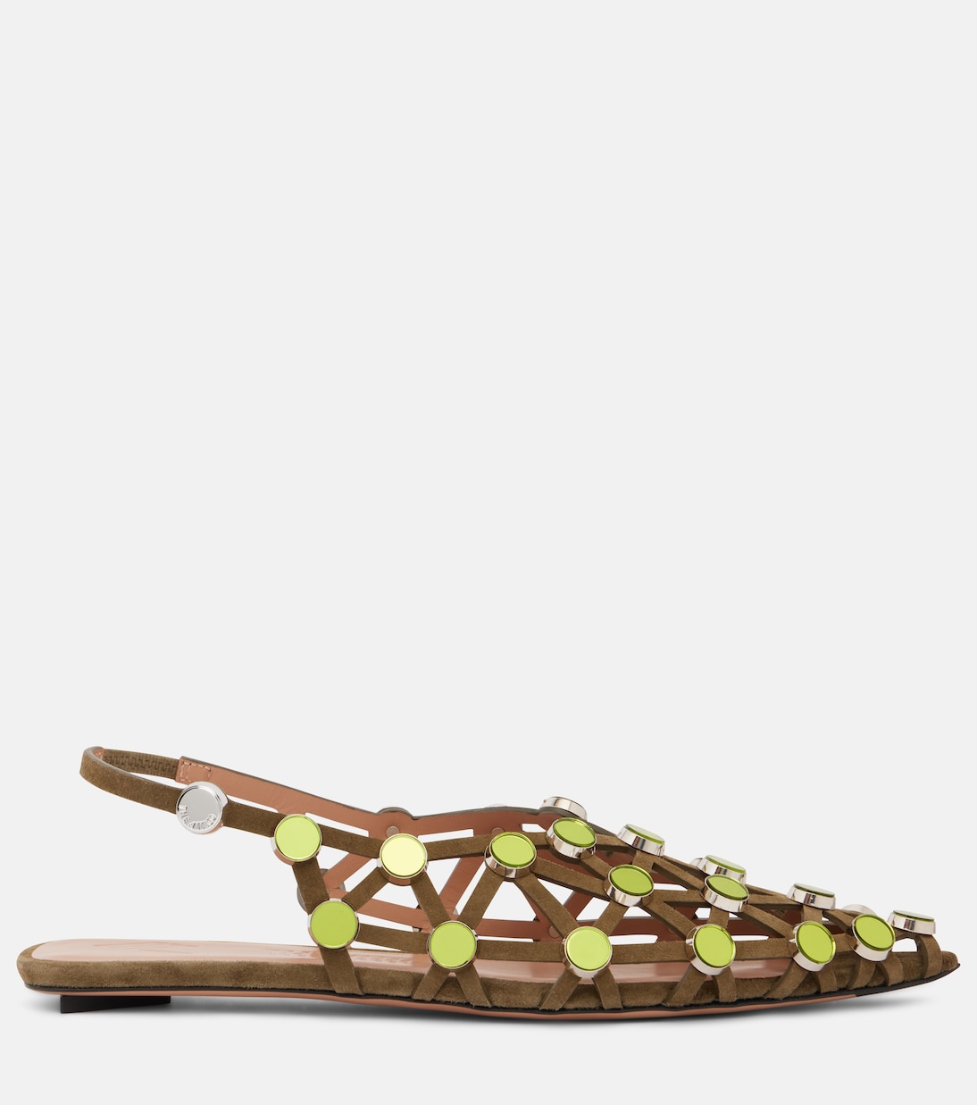 Grid embellished ballet flats | The Attico