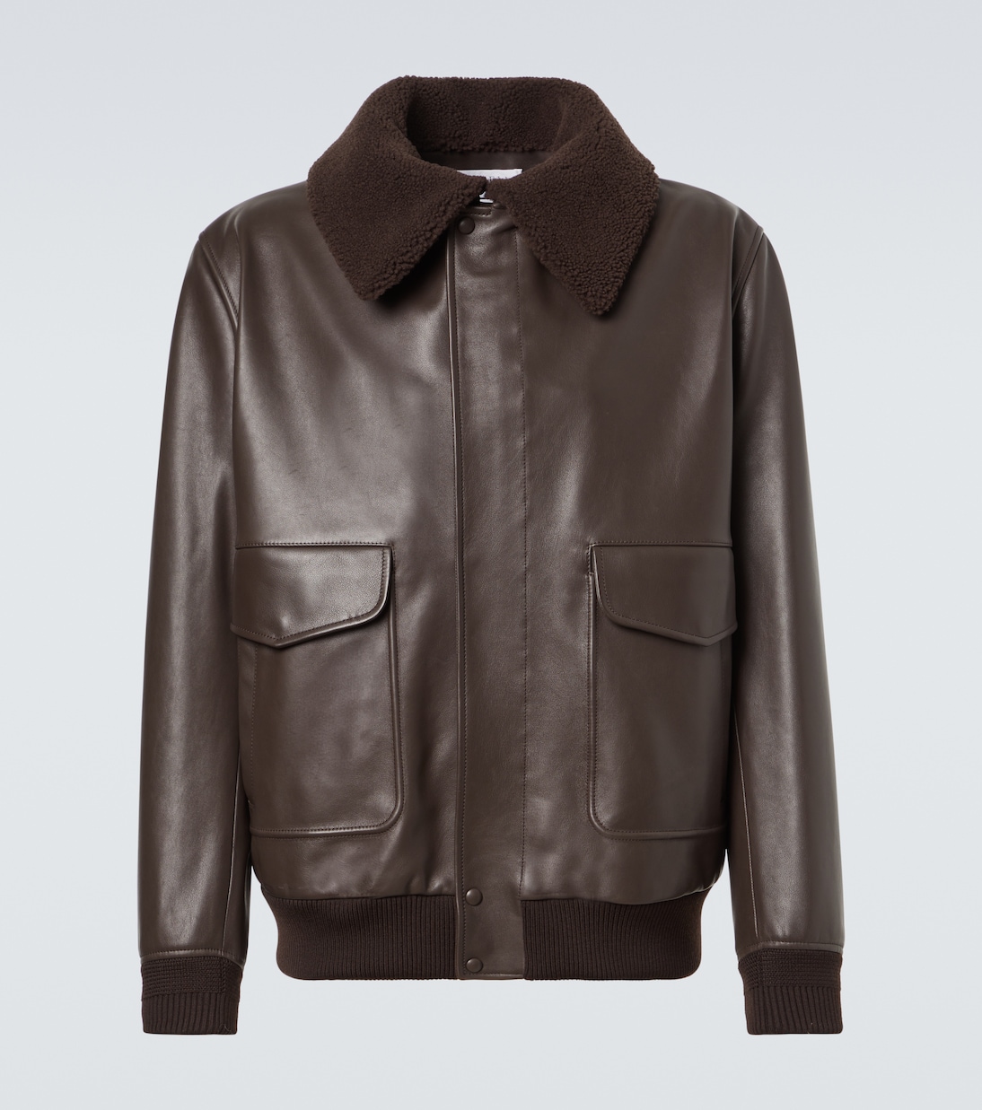 Shearling-trimmed leather bomber jacket | Gabriela Hearst