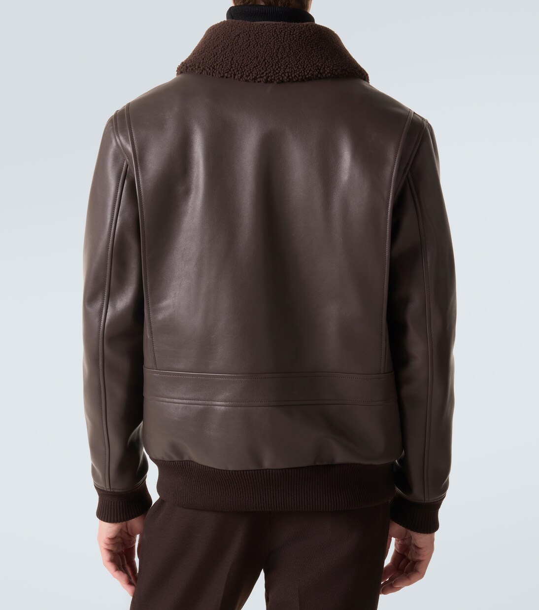 Shearling-trimmed leather bomber jacket | Gabriela Hearst