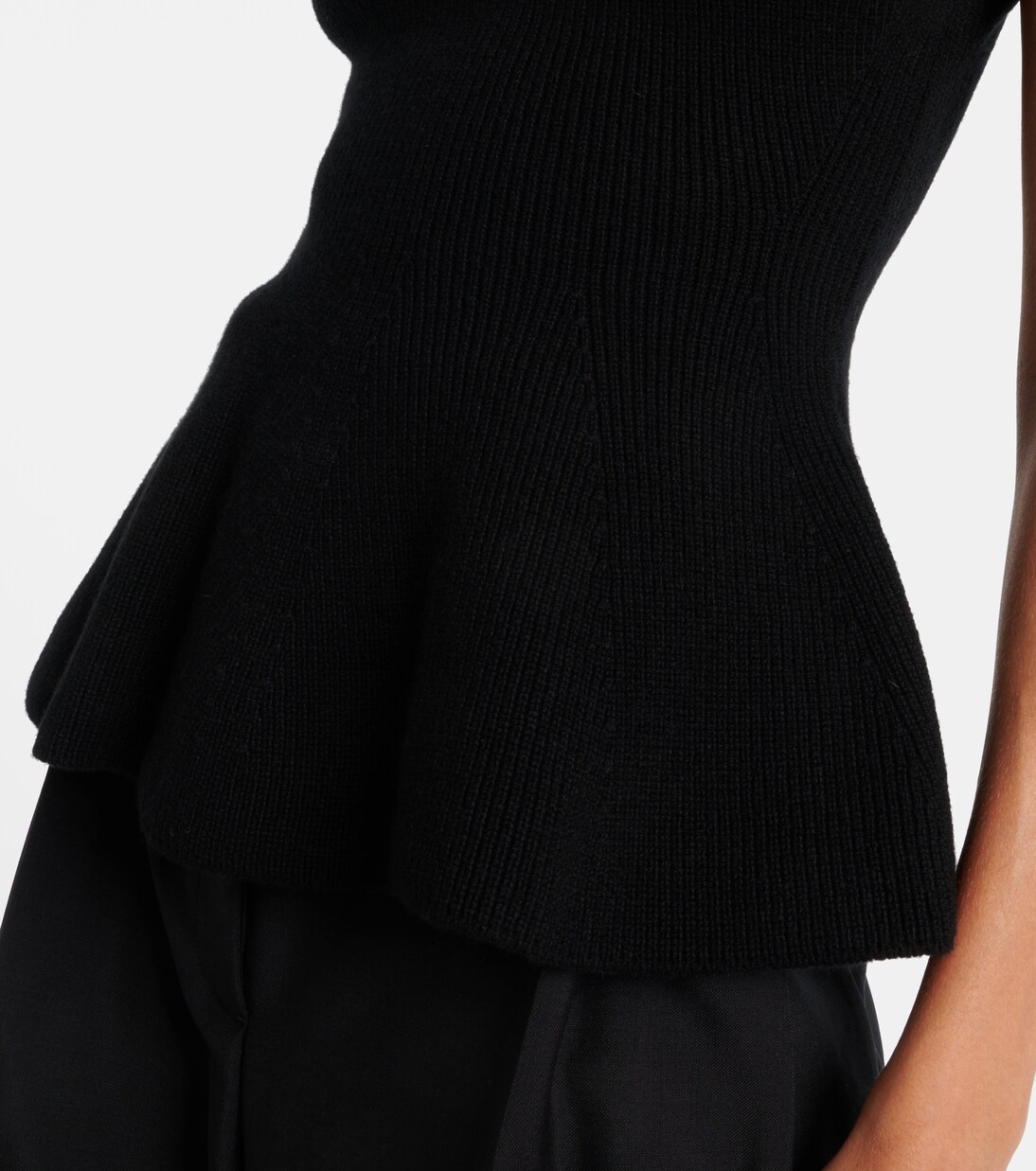Ribbed-knit peplum wool and cashmere top | Róhe