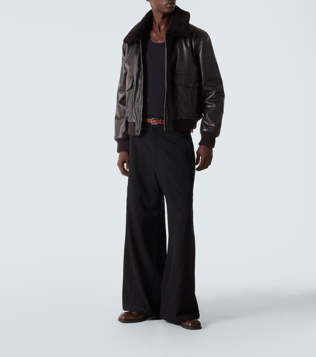 Mid-rise wool twill wide-leg pants | Lemaire