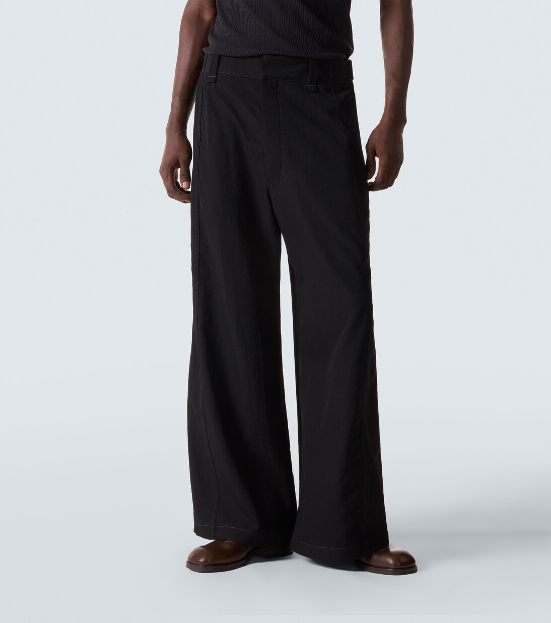 Mid-rise wool twill wide-leg pants | Lemaire