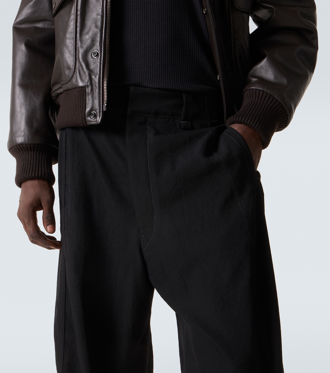 Mid-rise wool twill wide-leg pants | Lemaire