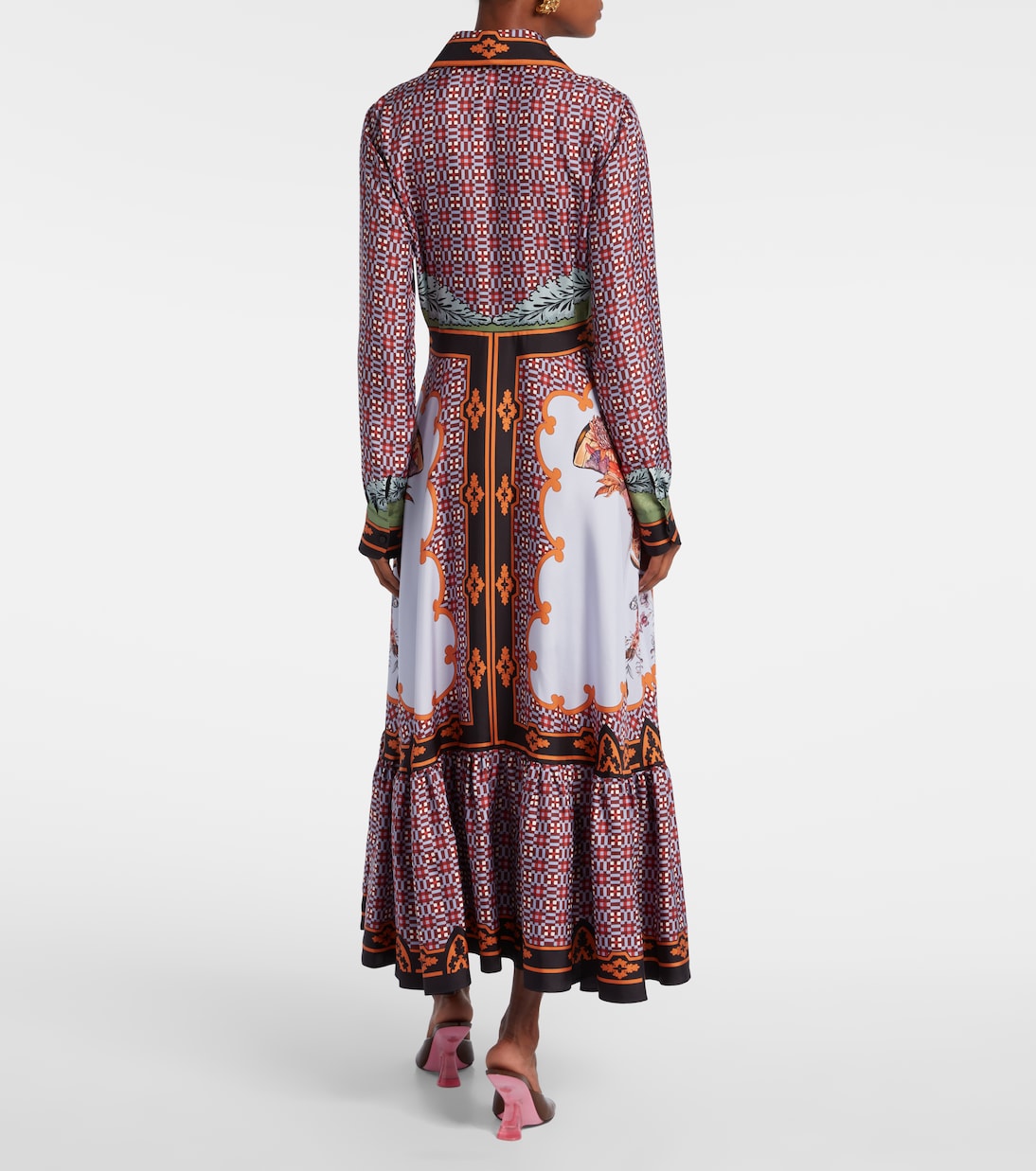 Robe longue San Pietro imprimée en soie | La DoubleJ