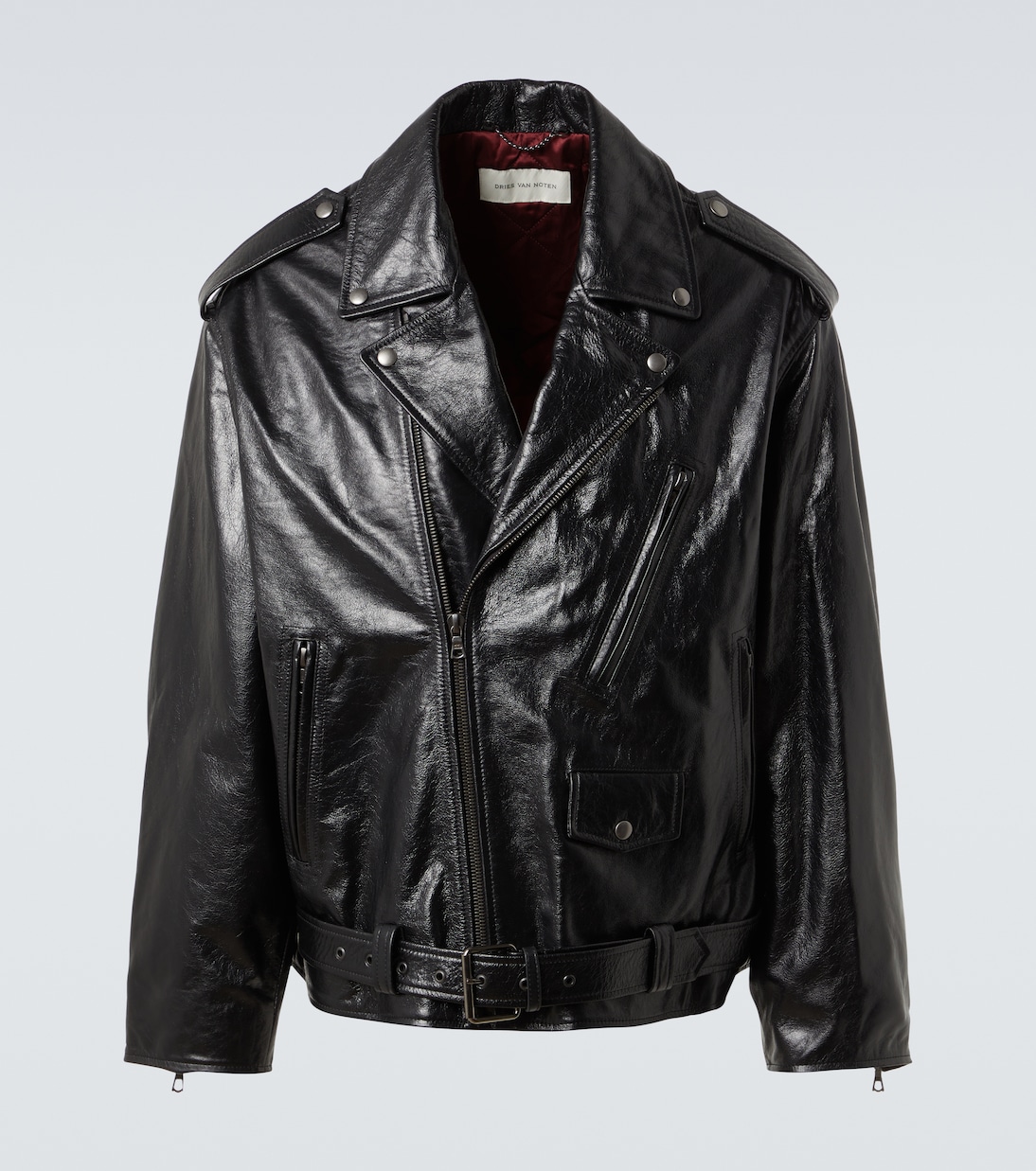 Leather biker jacket | Dries Van Noten