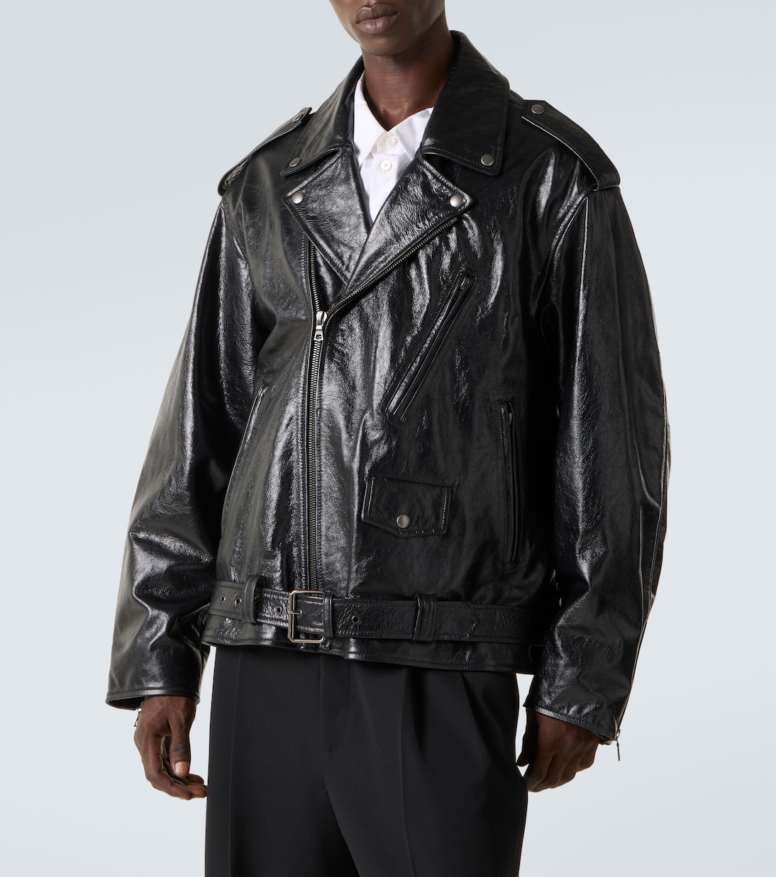 Leather biker jacket | Dries Van Noten