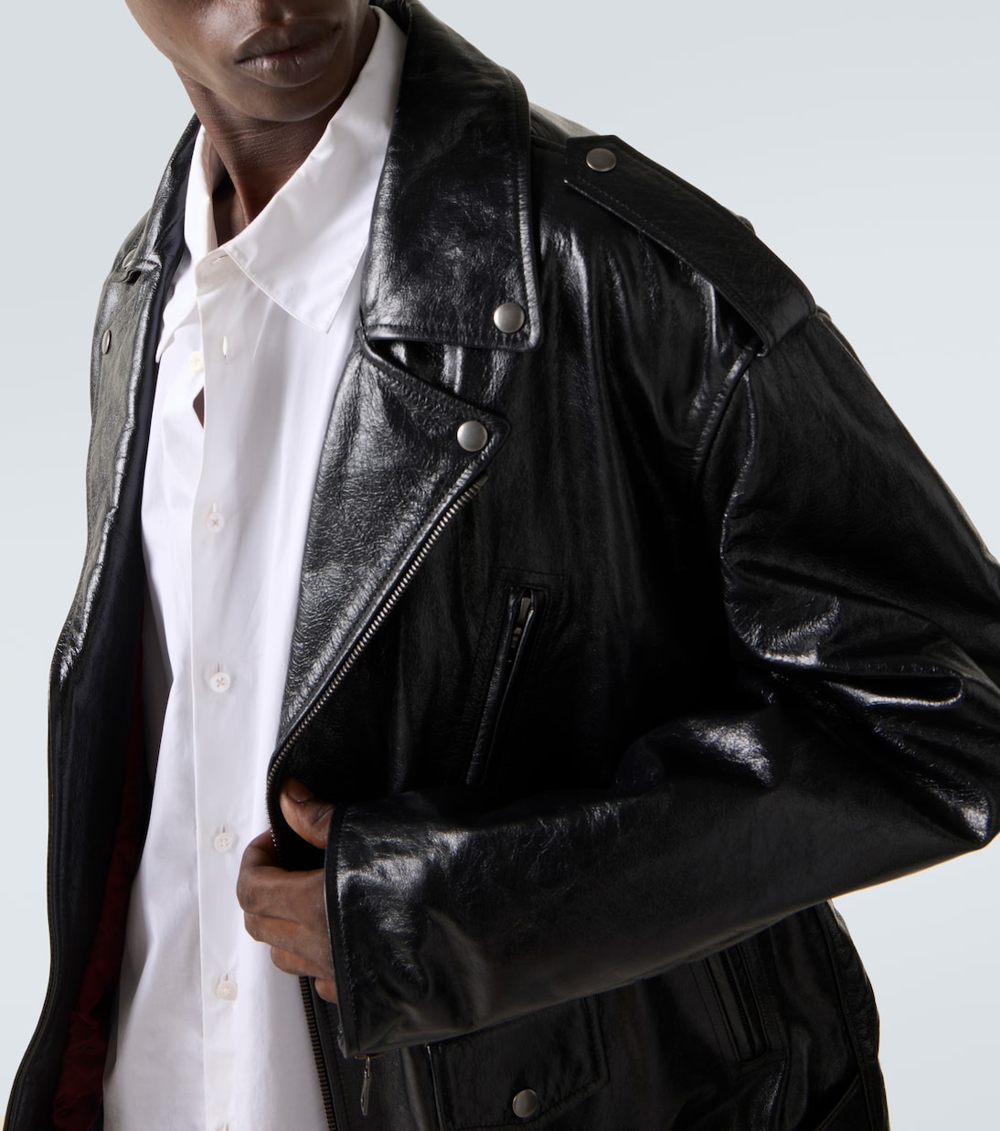 Leather biker jacket | Dries Van Noten