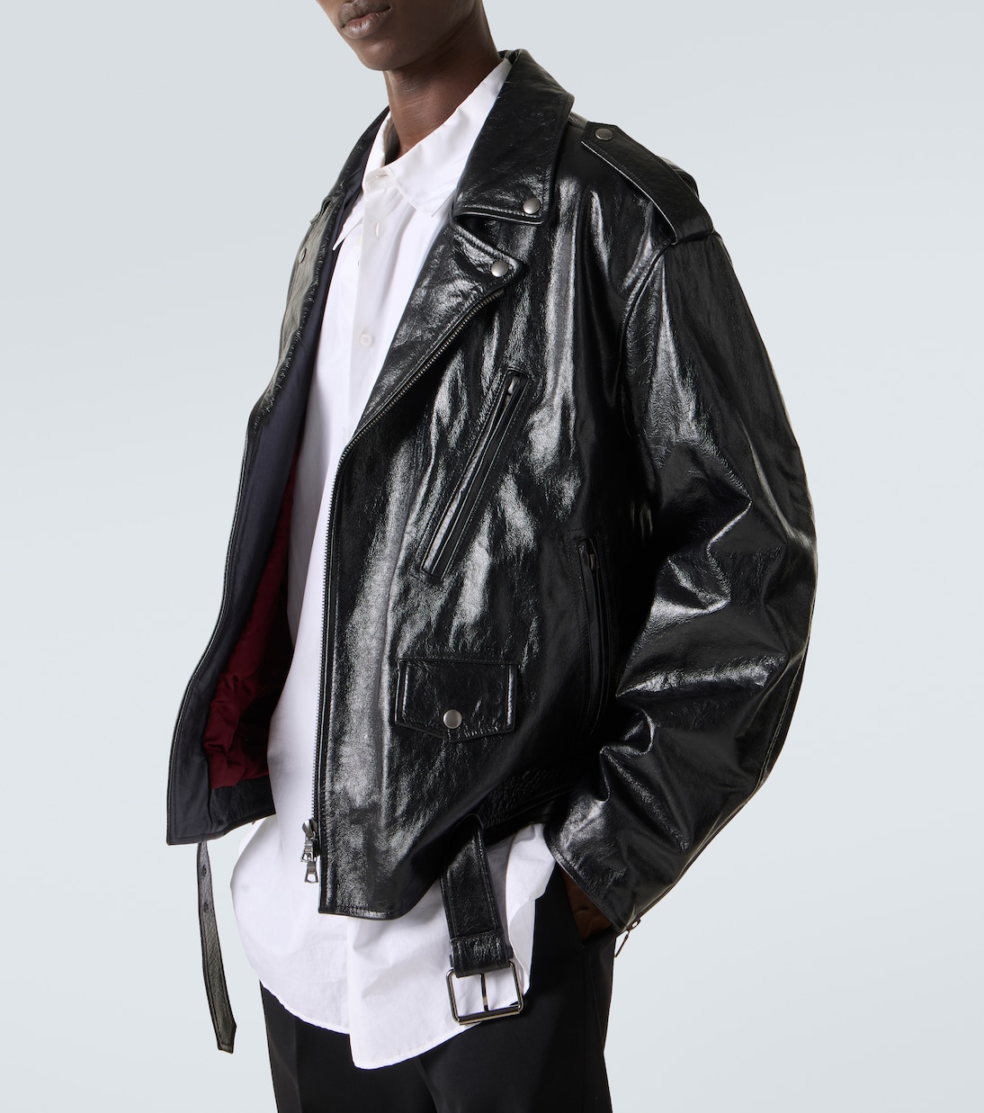 Leather biker jacket | Dries Van Noten