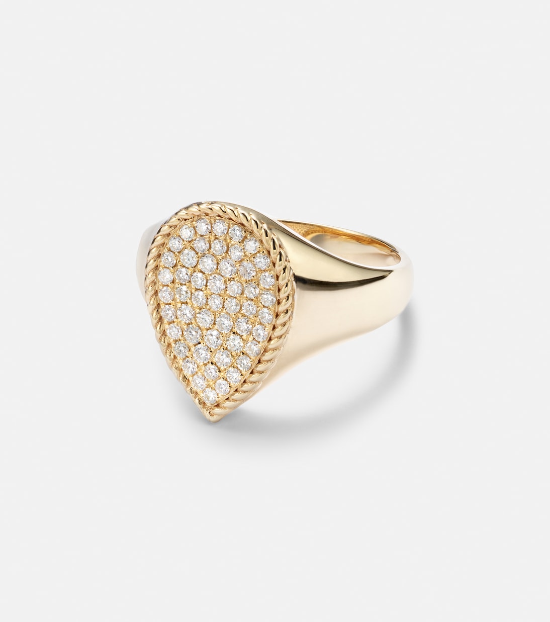 18kt yellow gold pinky ring with diamonds | Yvonne Léon
