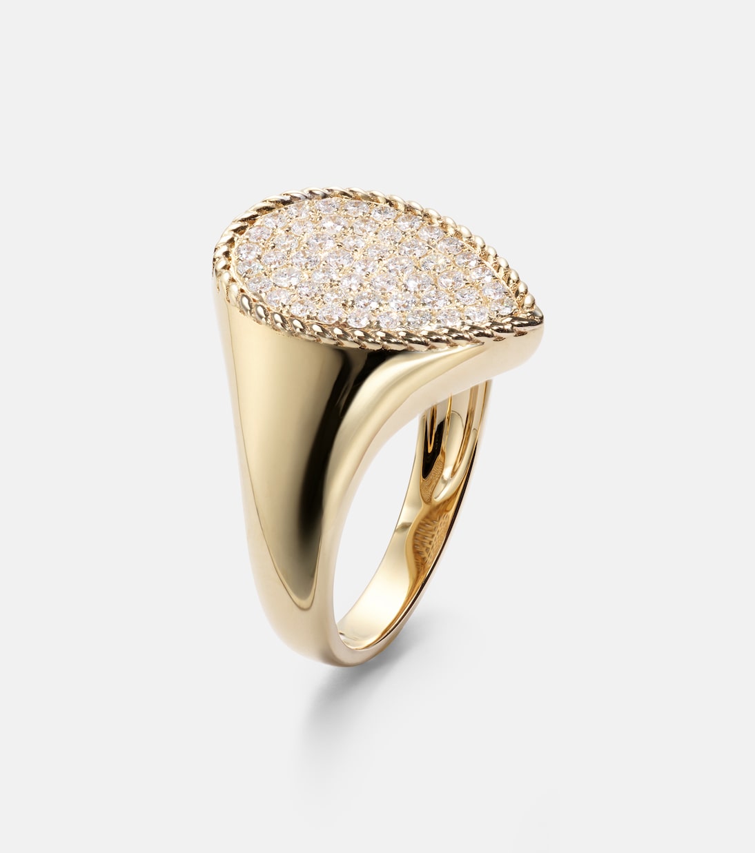 18kt yellow gold pinky ring with diamonds | Yvonne Léon