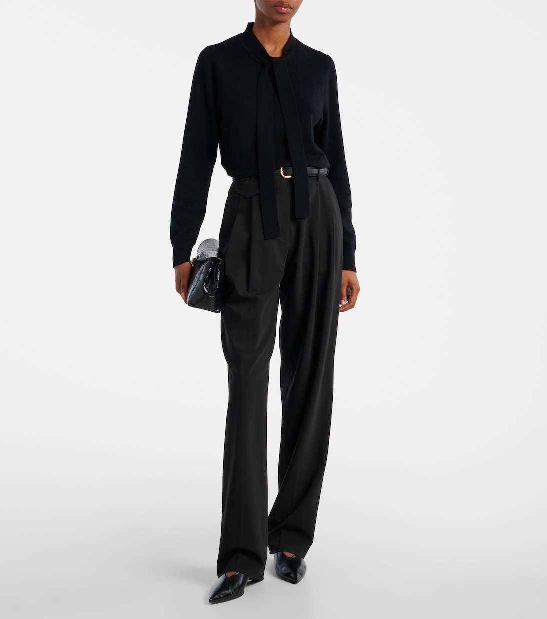 Tie-neck wool and cashmere sweater | Jardin des Orangers