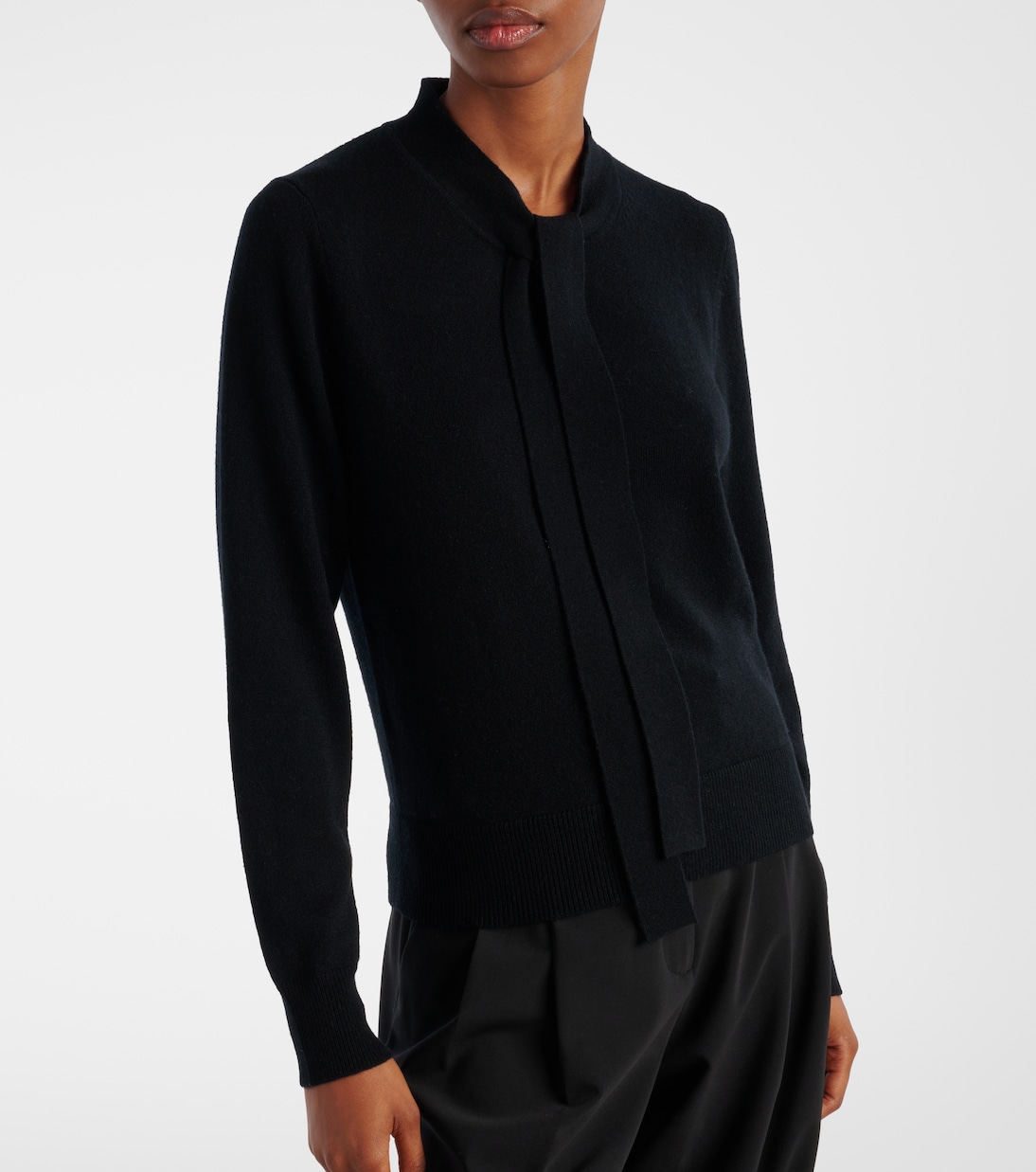 Tie-neck wool and cashmere sweater | Jardin des Orangers
