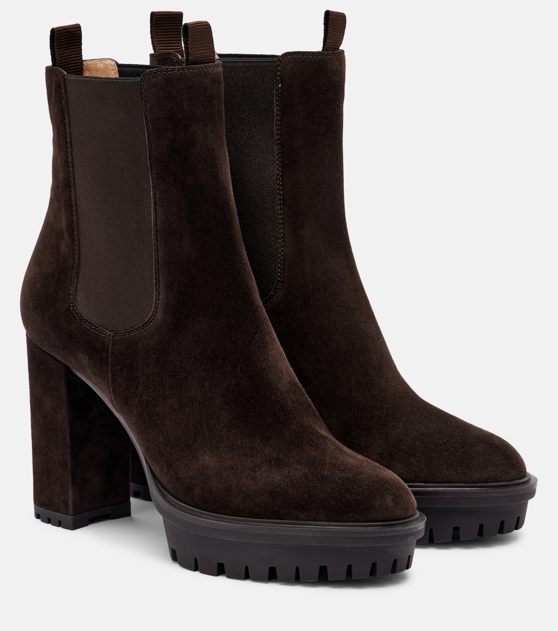 Stivaletti 90 in suede con plateau | Gianvito Rossi